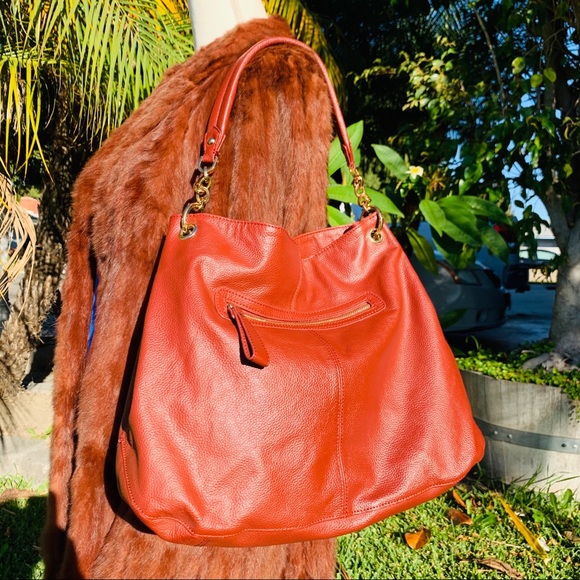 ✨🧡Cuore&Pelle NWOT BrickBrown Genuine Leather Bag - Picture 3 of 8